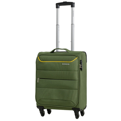 Чемодан Redmond тканевый облегченный ручная кладь Хаки (оливковый) 55х20х39 см без расширения