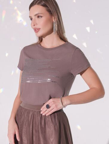 Нарядная футболка с пайетками  D49.135 (131482)