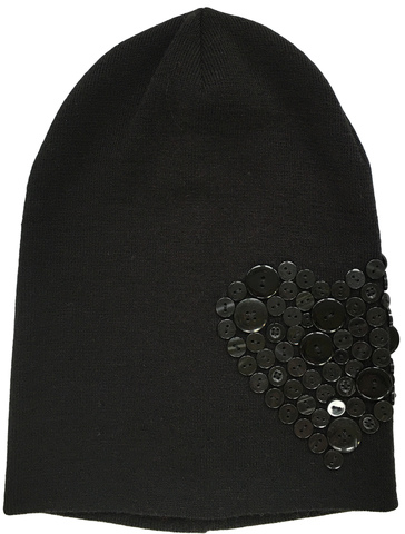 Черная шапочка бини с пуговками Shapkianru