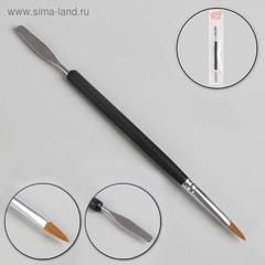 Кисть-шпатель для акрил-геля, заострённая, 18 см, голова 5 × 17 мм, цвет чёрный