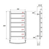 Полотенцесушитель электрический Point PN04858 П6 500x800 диммер справа, хром