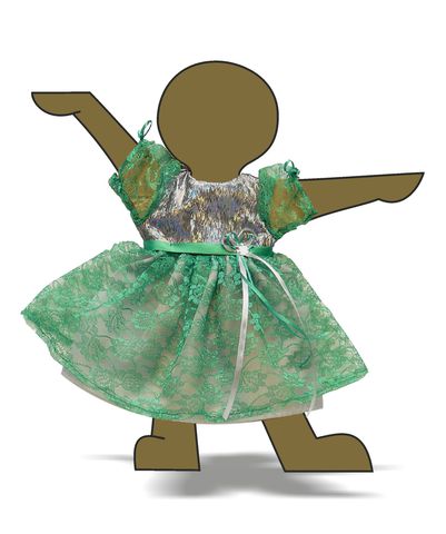 Платье из парчи и гипюра - Демонстрационный образец. Одежда для кукол, пупсов и мягких игрушек.