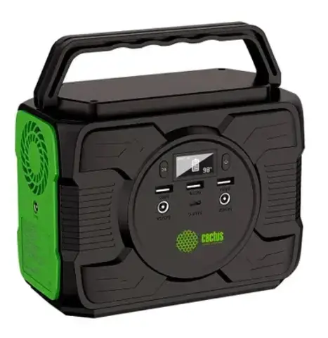 Электростанция портативная Cactus CS-PCS144-EC5 40000mAh 5A 2xUSB черный/зеленый