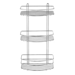 67-0-661 Полка для ванной овал 3 яруса гальваника цинк,цвет хром (РемоКолор)