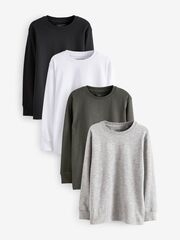 Лонгслив для мальчика Next T18-750, 4 шт., Серый, Хаки, Черный