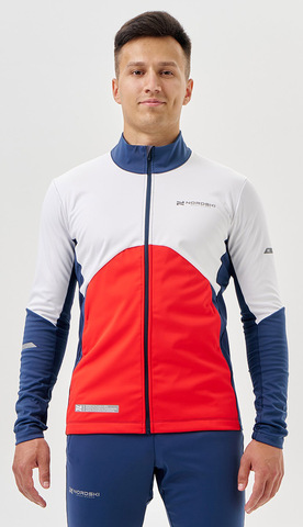 Элитная лыжная куртка Nordski Pro 2.0 White/Red/Blue мужская