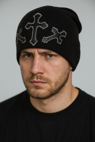 Шапка из хлопка BST0004 с кожей кенгуру 7.17 Studio Luxury