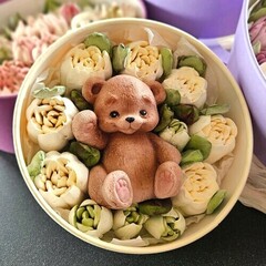 Зефир в шляпной коробке «Мишка» / 18 см