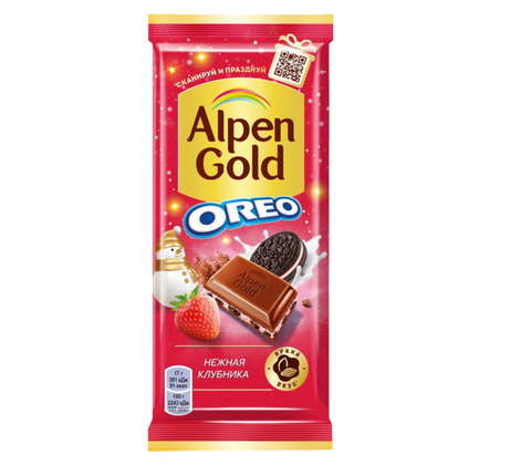 Шоколад Альпен Голд Орео Нежная Клубника 85гр