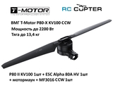 Набор ВМГ T-Motor P80-X KV100 CCW (P80 II KV100 1шт + ESC Alpha 80A HV 1шт + мотормаун + MF3016 CCW 1шт)