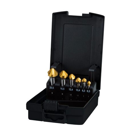 Набор зенковок 90° 6,3-20,5мм DIN335C 3z HSS TiN 6шт Terrax by Ruko A102152TRO