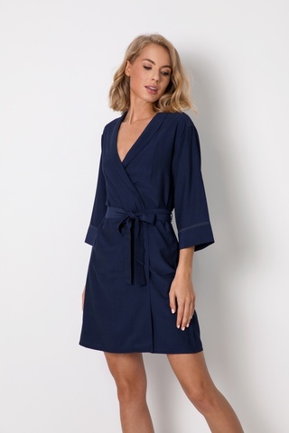 Халат с рукавами 3/4 ARUELLE LEYA GOWN | Темно-синий