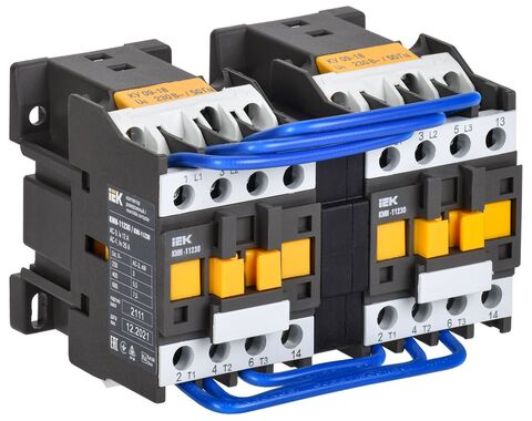 Контактор КМИ-11230 реверс 12А 230В/АС3 2NO IEK