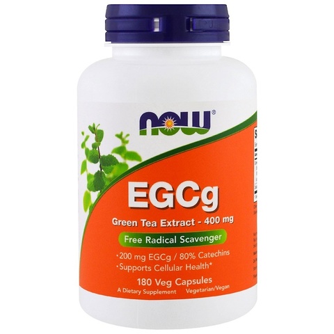 Now Foods, EGCg, экстракт зеленого чая, 400 мг, 180 растительных капсул