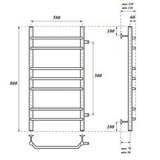 Полотенцесушитель водяной Point PN07558 П7 500x800 с боковым подключением 500, хром
