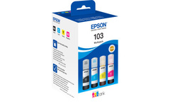 Комплект контейнеров с чернилами EPSON 103 EcoTank для Epson L1110, L3100, L3101, L3110, L3150, L3151, L3156, L3160, L3260, L3266, L5190, L5290. 4 цвета. (C13T00S14A)