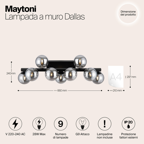 Настенный светильник Maytoni Dallas MOD547WL-09B