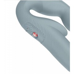 Безремневой страпон с вибрацией Share Vibe Pro от Fun Factory (серый)