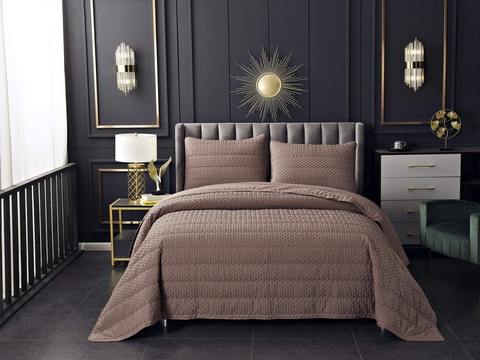 Покрывало 230х250 и 2 наволочки 50х70 Sofi De MarkO Ирма мокко