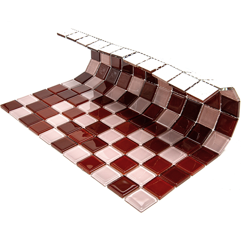 CPM-01 Стеклянная мозаичная плитка Natural Color palette розовый квадрат глянцевый