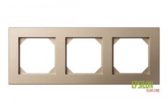 Рамка Трехместная Шампань SLIM (Универсальный Монтаж) LIREGUS EPSILON