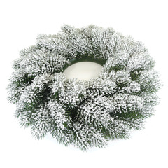 Венок новогодний еловый со снегом, 38 см, 1 шт.