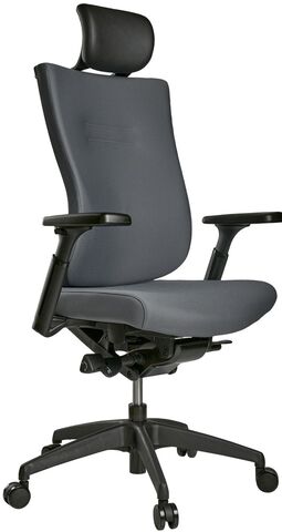 Кресло эргономичное SCHAIRS TONE-F01B каркас черный / IT01GY ткань серая