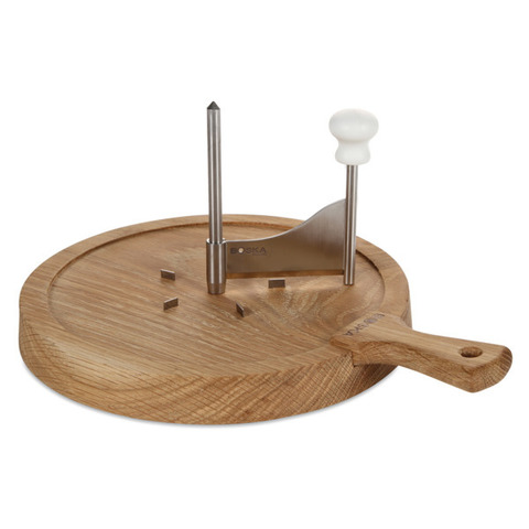 Доска деревянная для нарезки сыра с ножом из нерж.стали Boska 24см