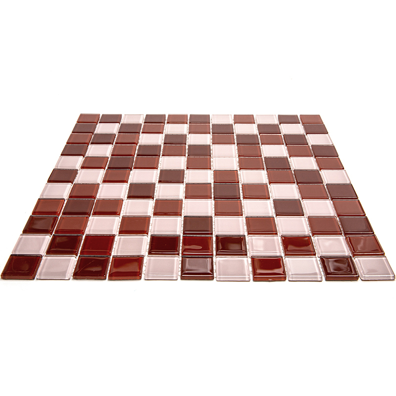 CPM-01 Стеклянная мозаичная плитка Natural Color palette розовый квадрат глянцевый