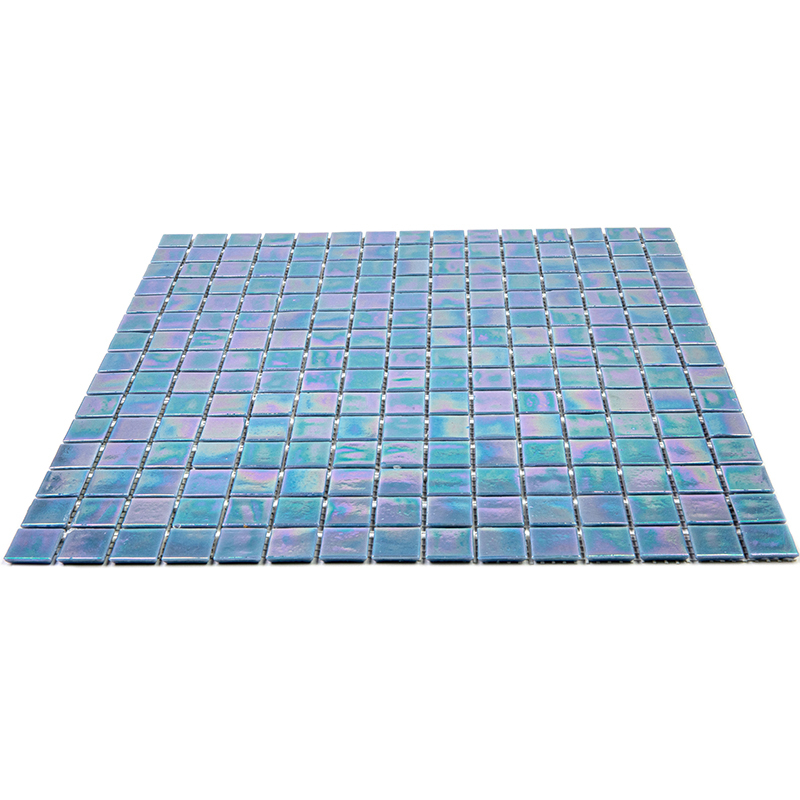 PB210 Мозаика одноцветная чип 20 стекло Alma Mono Color синий квадрат глянцевый перламутр