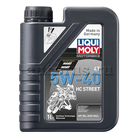 МАСЛО МОТОРНОЕ LIQUI MOLY MOTORBIKE 4T 5W-40 HC STREET (HC-СИНТЕТИЧЕСКОЕ) - 1 Л (20750)