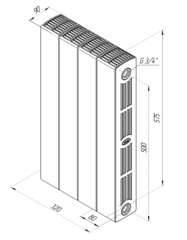 Rifar SUPReMO 500 антрацит, 4 секции - радиатор биметаллический
