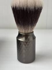 Помазок для бритья синтетика ручка метал темный