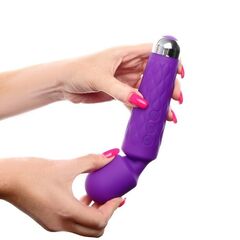 Фиолетовый wand-вибратор с подвижной головкой - 20,4 см. - 