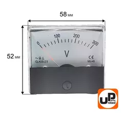 Вольтметр UNITED PARTS 0-300V  (59х53) (90-1094)