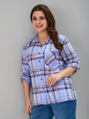 Рубашка Р-001/клетка-голубая