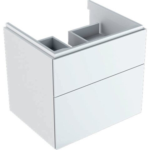 Шкафчик для раковины Geberit Xeno², с двумя выдвижными ящиками: B=58см, H=53см, T=46.2см, Белый / Высокоглянцевое покрытие