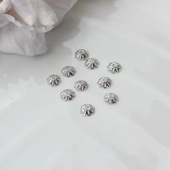 Шапочка для бусин 6 мм, родий, 10 шт, Р119