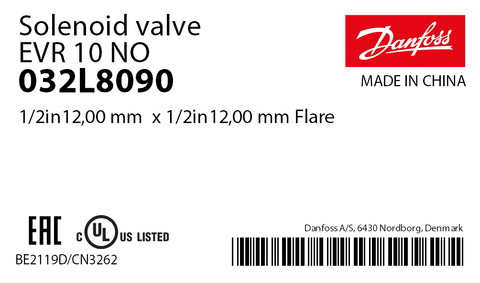Danfoss 032L8090 EVR10 (NO) Клапан электромагнитный 1/2