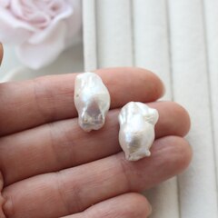 Жемчуг натуральный барочный, 21 мм и 21 мм, 2 жемчужины, Ж001-13