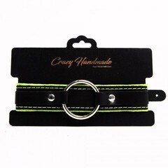 Ошейник с мягкой зеленой подкладкой Crazy Handmade