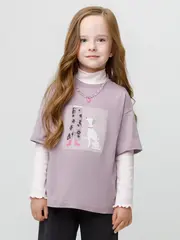 фуфайка  для девочки  КР 302866/сиреневый 3304 к617