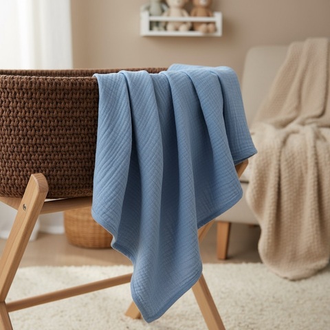 Пеленка муслин "Пепельно-голубой"