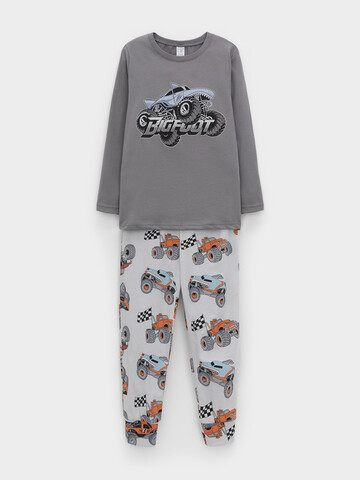 пижама  для мальчика  К 1606/серый шторм,машины на св.сером