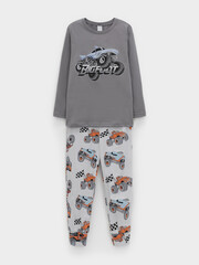 пижама  для мальчика  К 1606/серый шторм,машины на св.сером