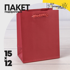 
          Пакет подарочный 12х15х7см Фигуры и узоры "Фактура" (Красный)