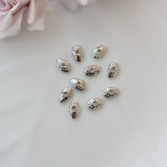 Бусина разделитель (спейсер) фриформ, 9*6 мм, родий, 10 штук. Р074