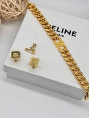 Комплект из трех сережек CELINE в форме лого качество lux