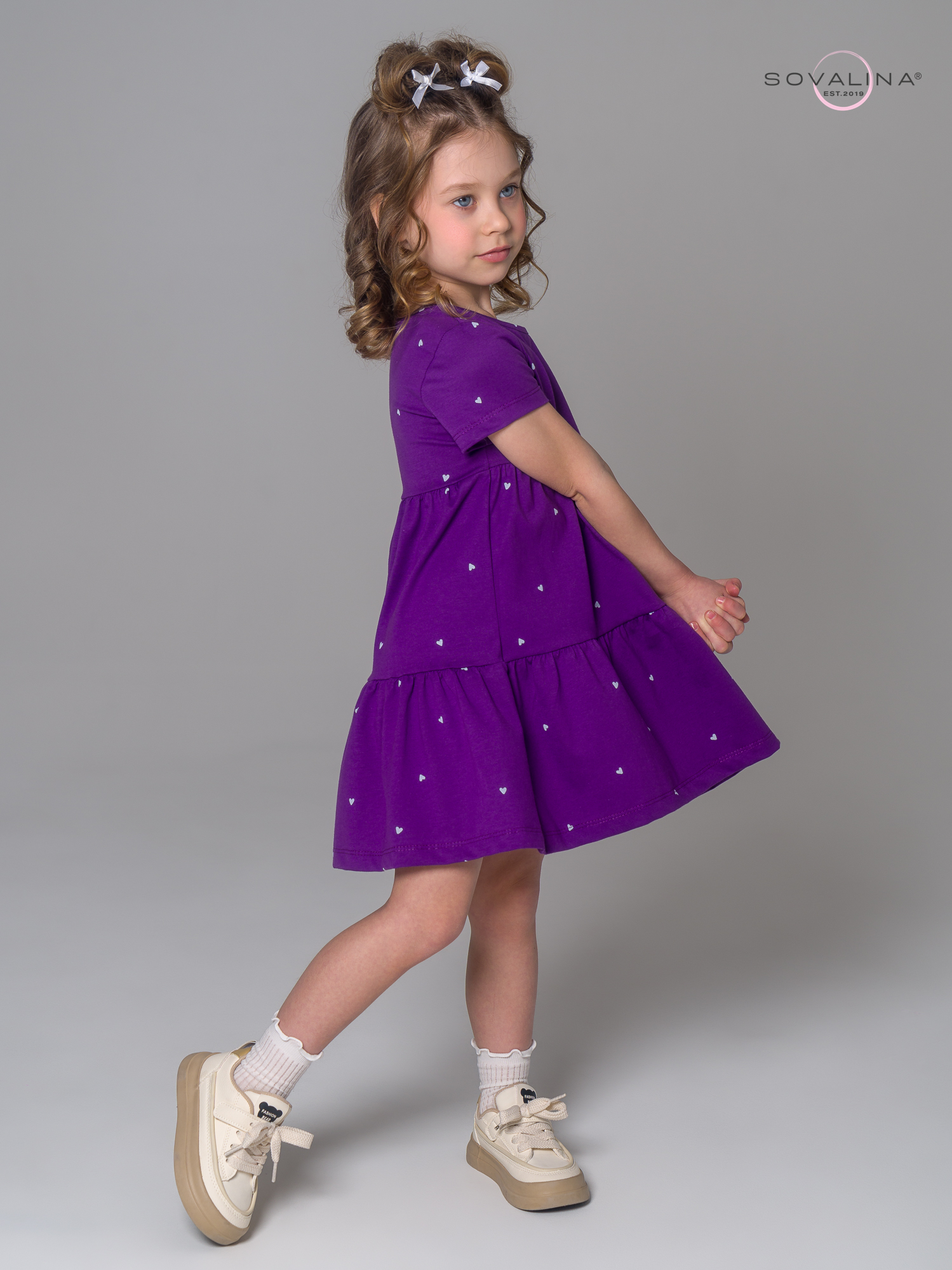 Платье Тия сердечки фиолет
