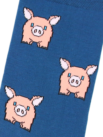 Носки со свиньями синие оптом